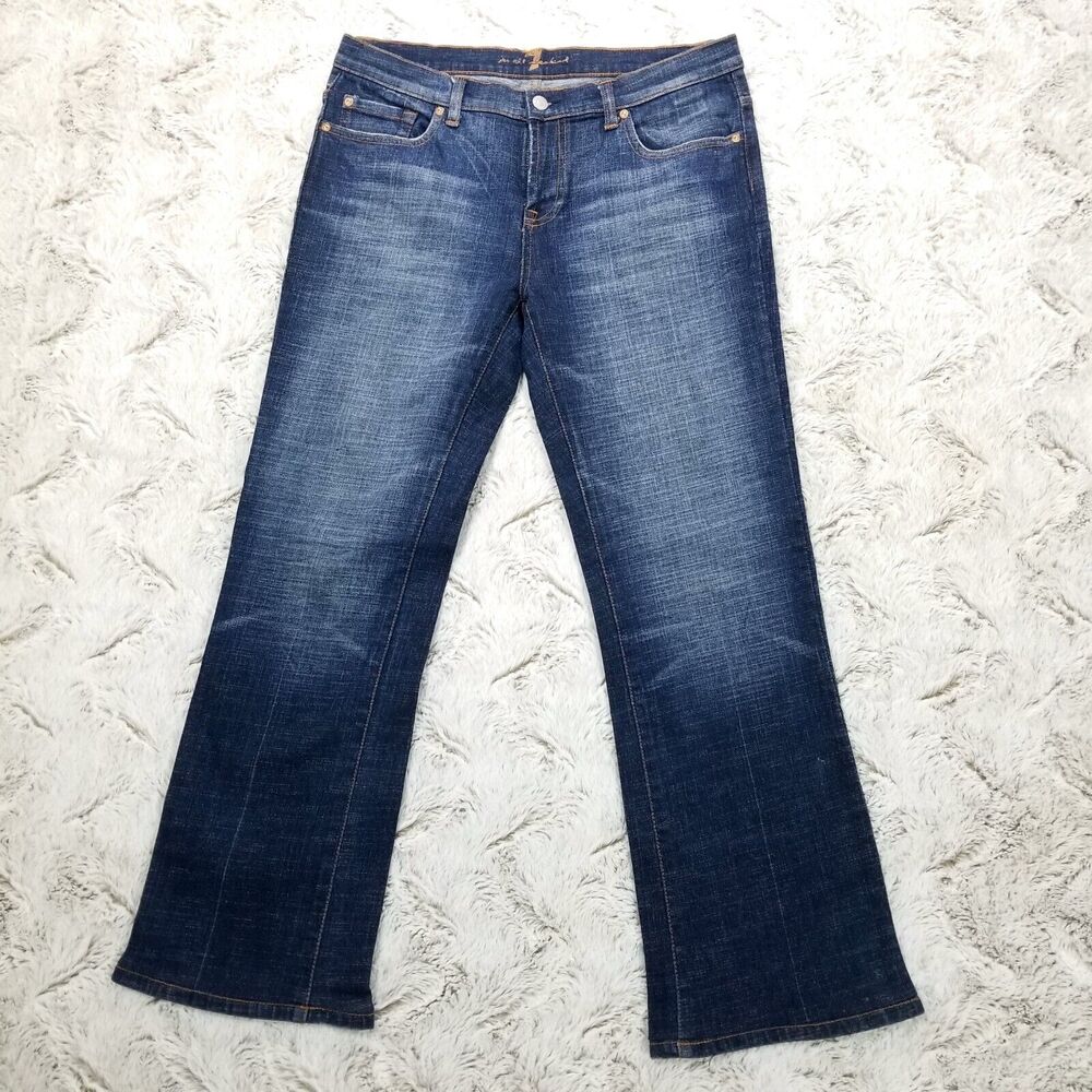 7 For All Mankind Men’s Straight Jeans in Dark Blue Wash